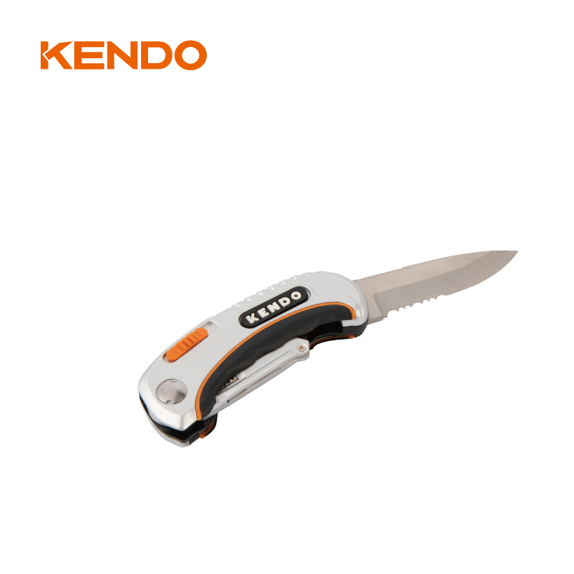 Cuchillo para uso general plegable de hoja doble de gama alta con cuerpo de aleación de zinc con hoja retráctil para múltiples funciones